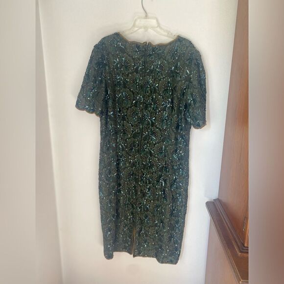 Vintage Stenay plus size green sequin dress - Picture 10 of 12